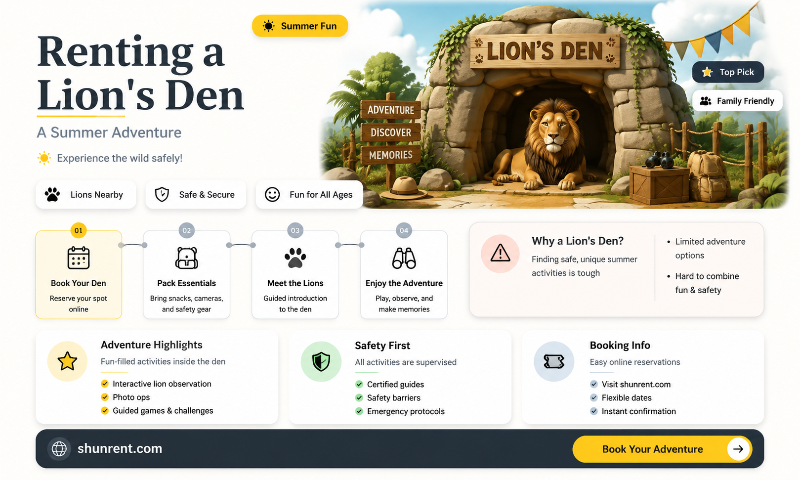 could we rent that lions cave this summer