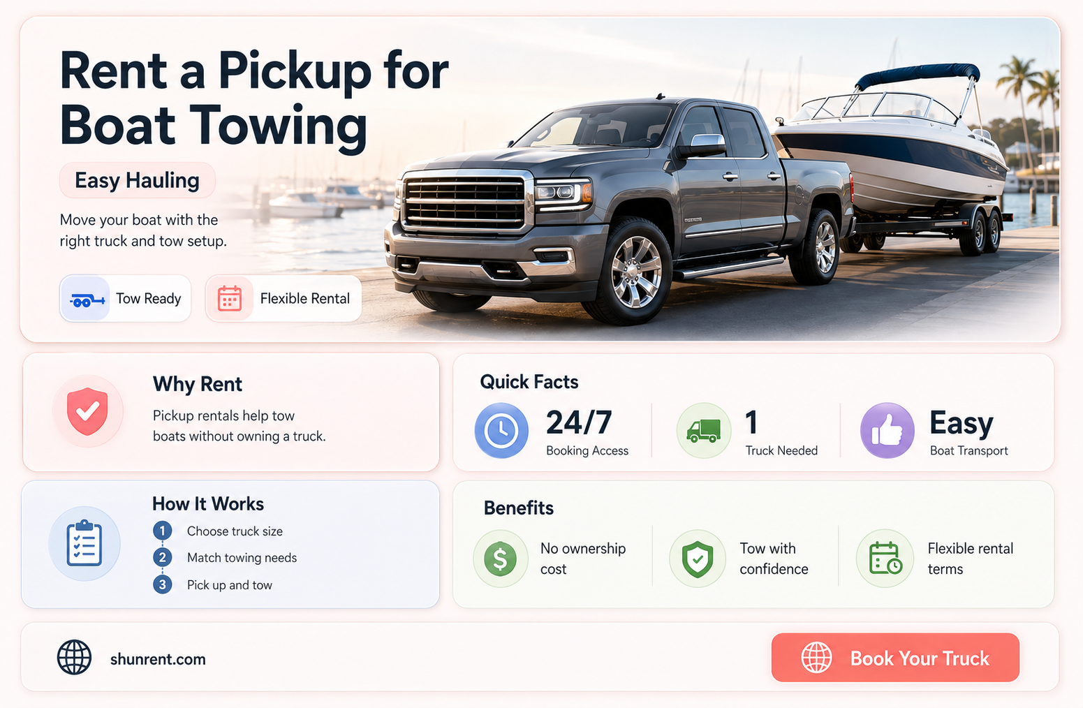 does anyone rent pickup trucks to tow boats