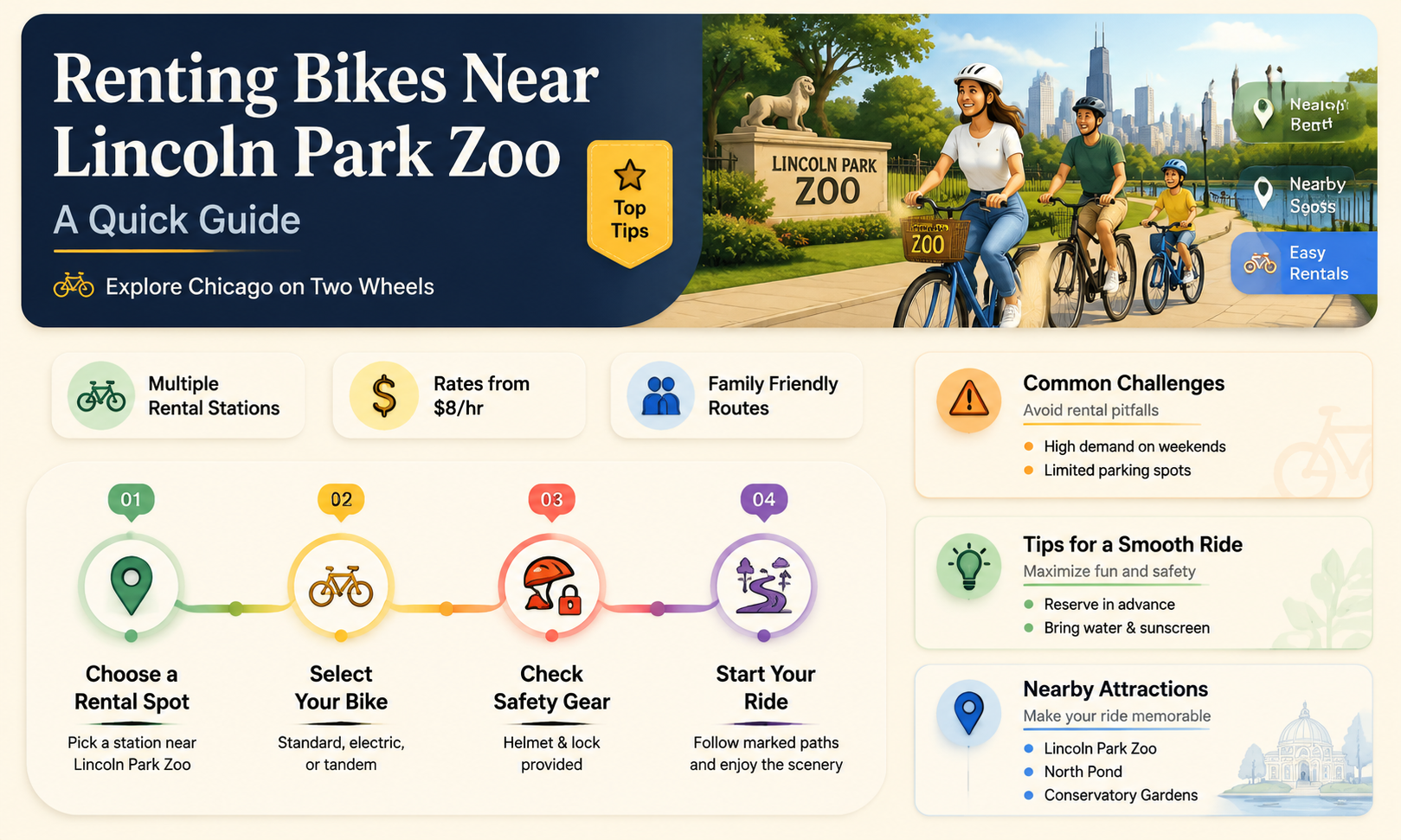 are there bikes tp rent by lincoln park zoo
