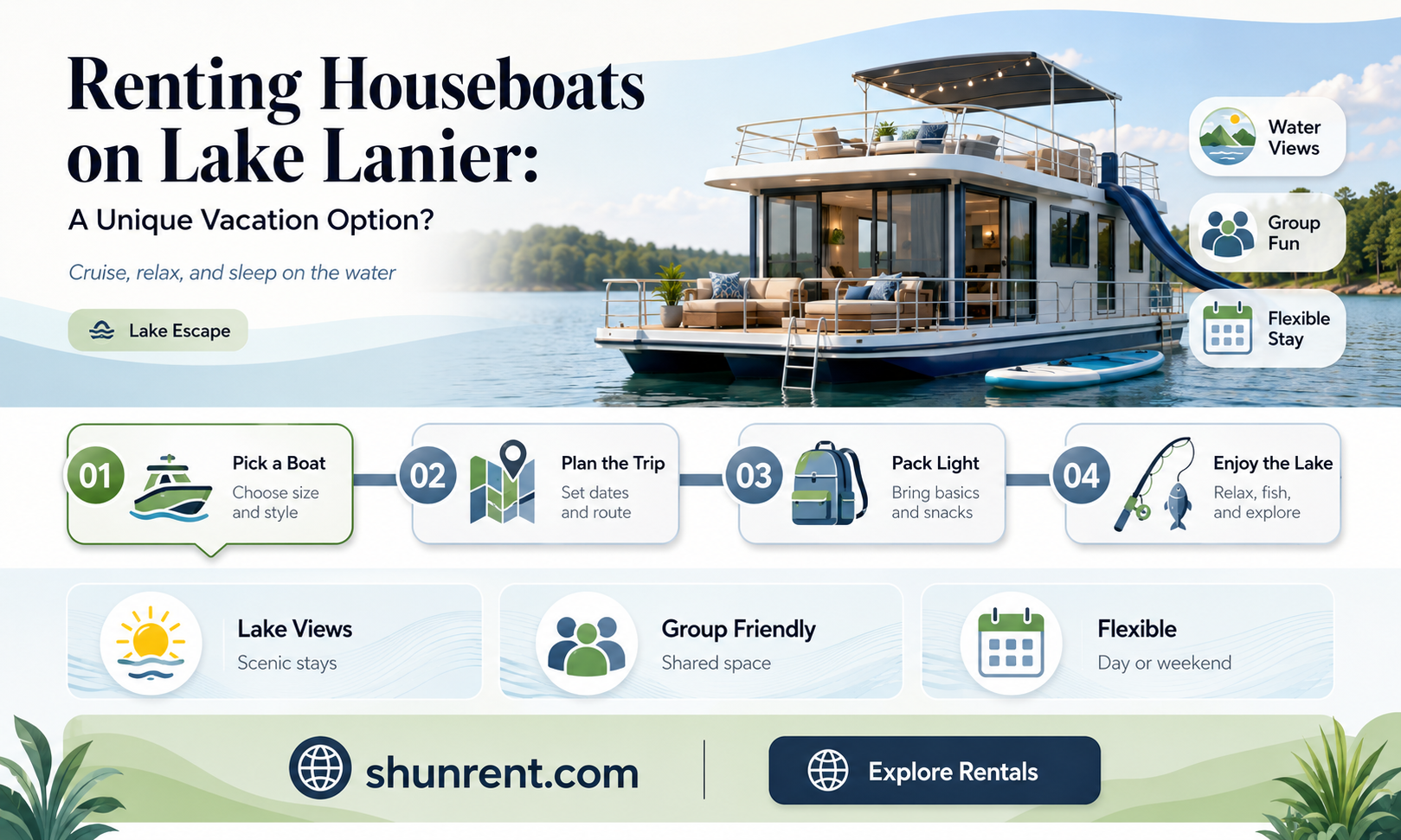 does anyone rent houseboats on lake lanier