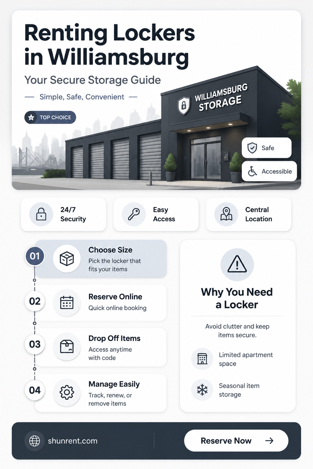 are there lockers for rent in williamsburg