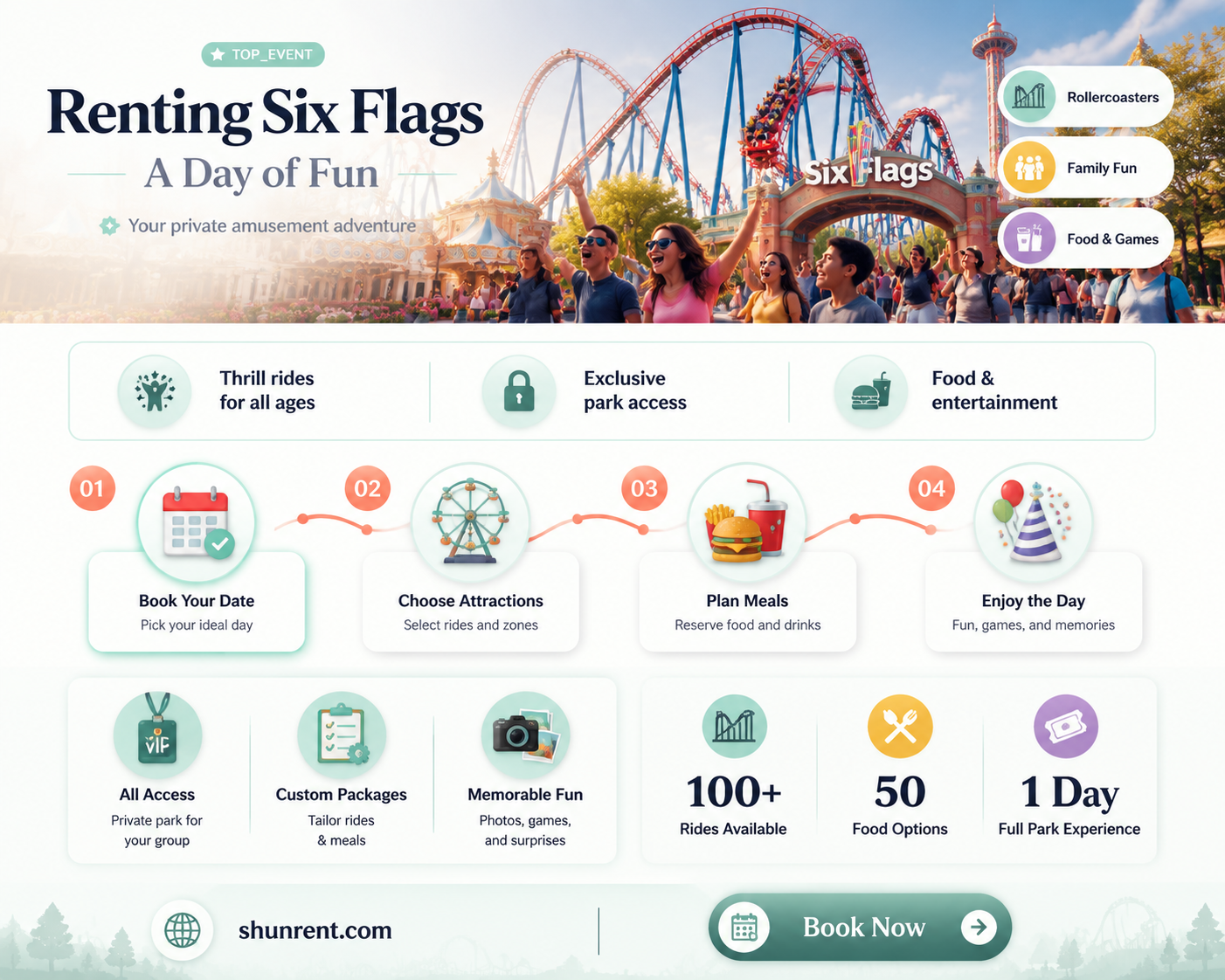 could someone rent a six flags for the day