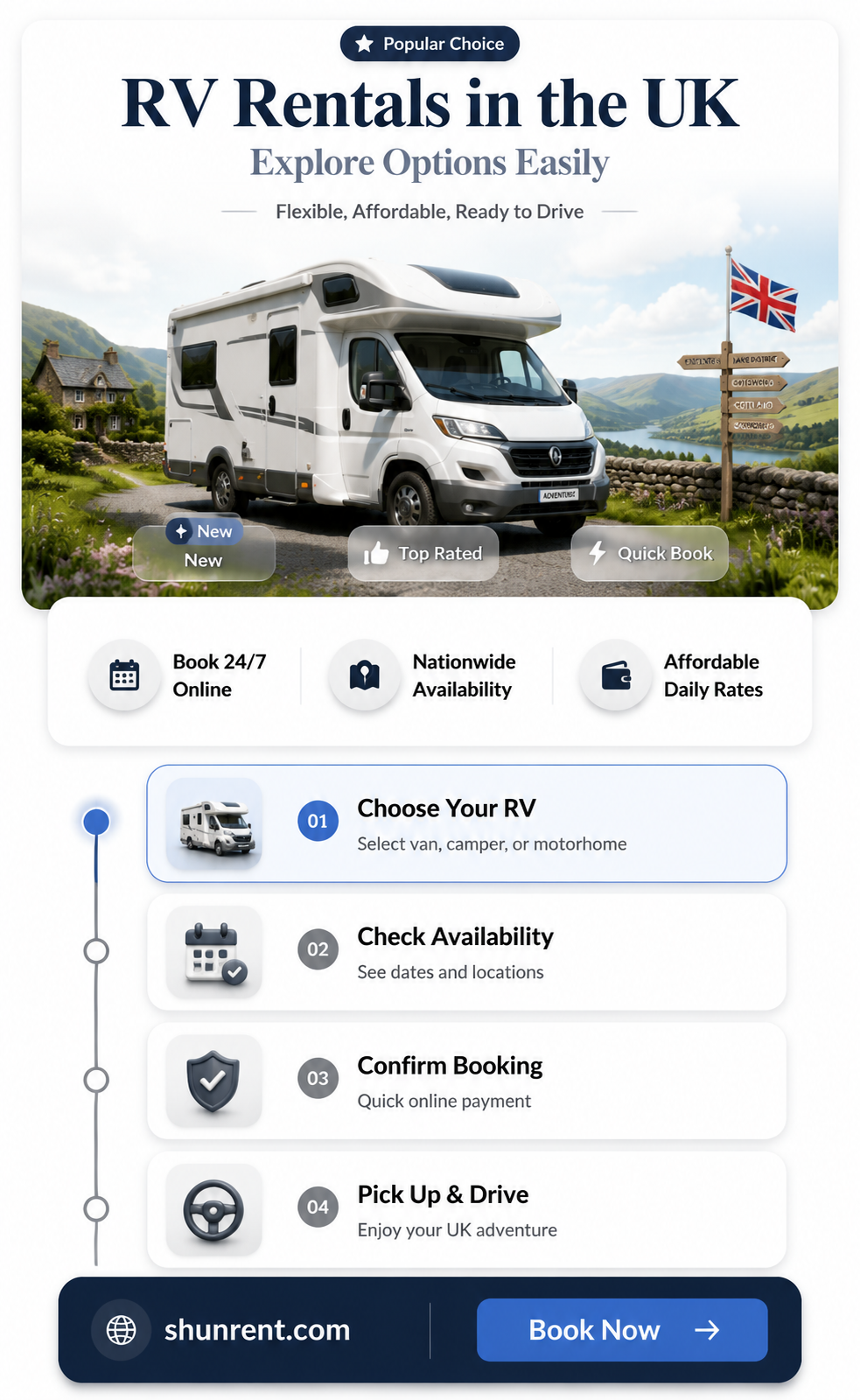 are rvs available for rent in the uk