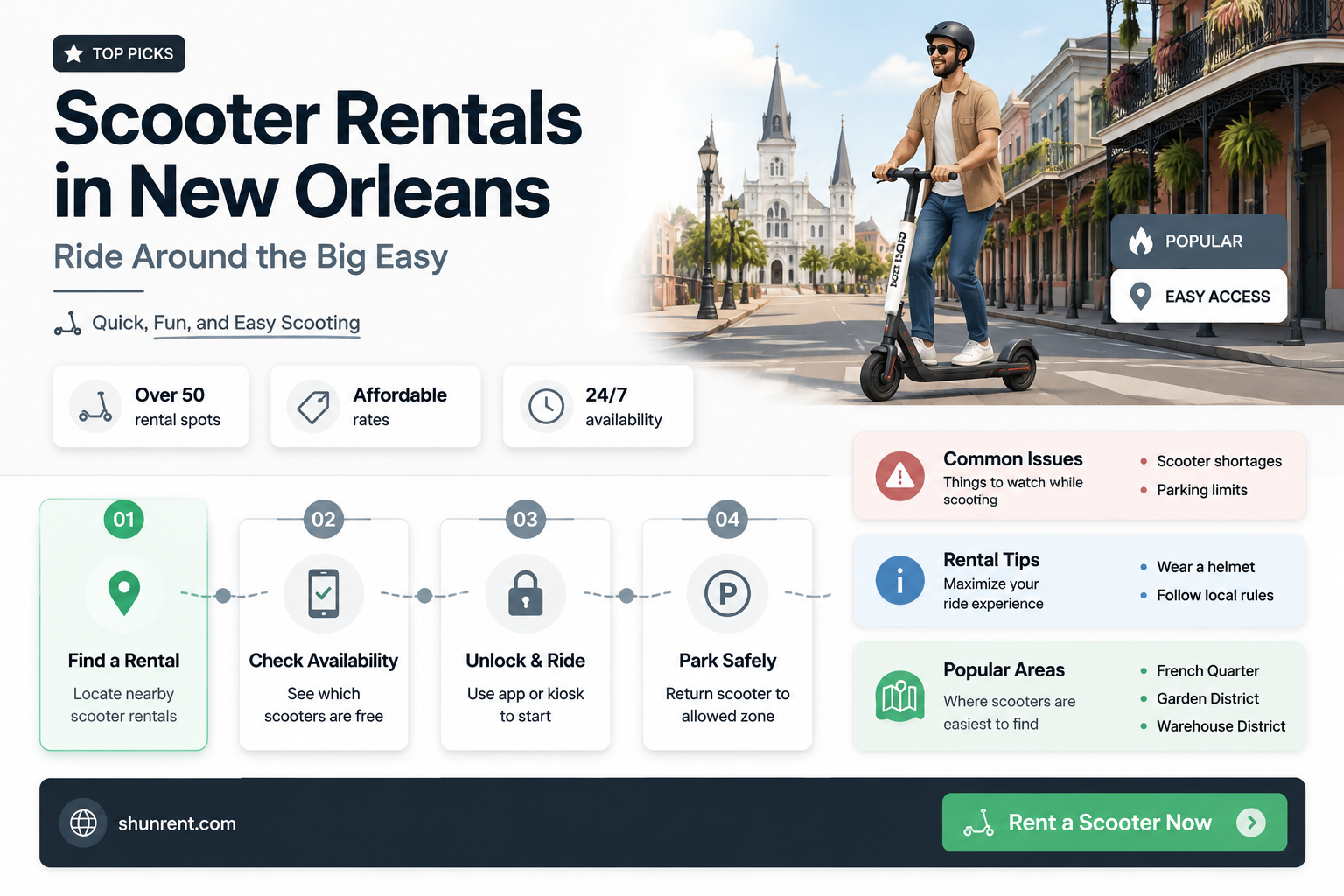 are there scooters to rent in new orleans