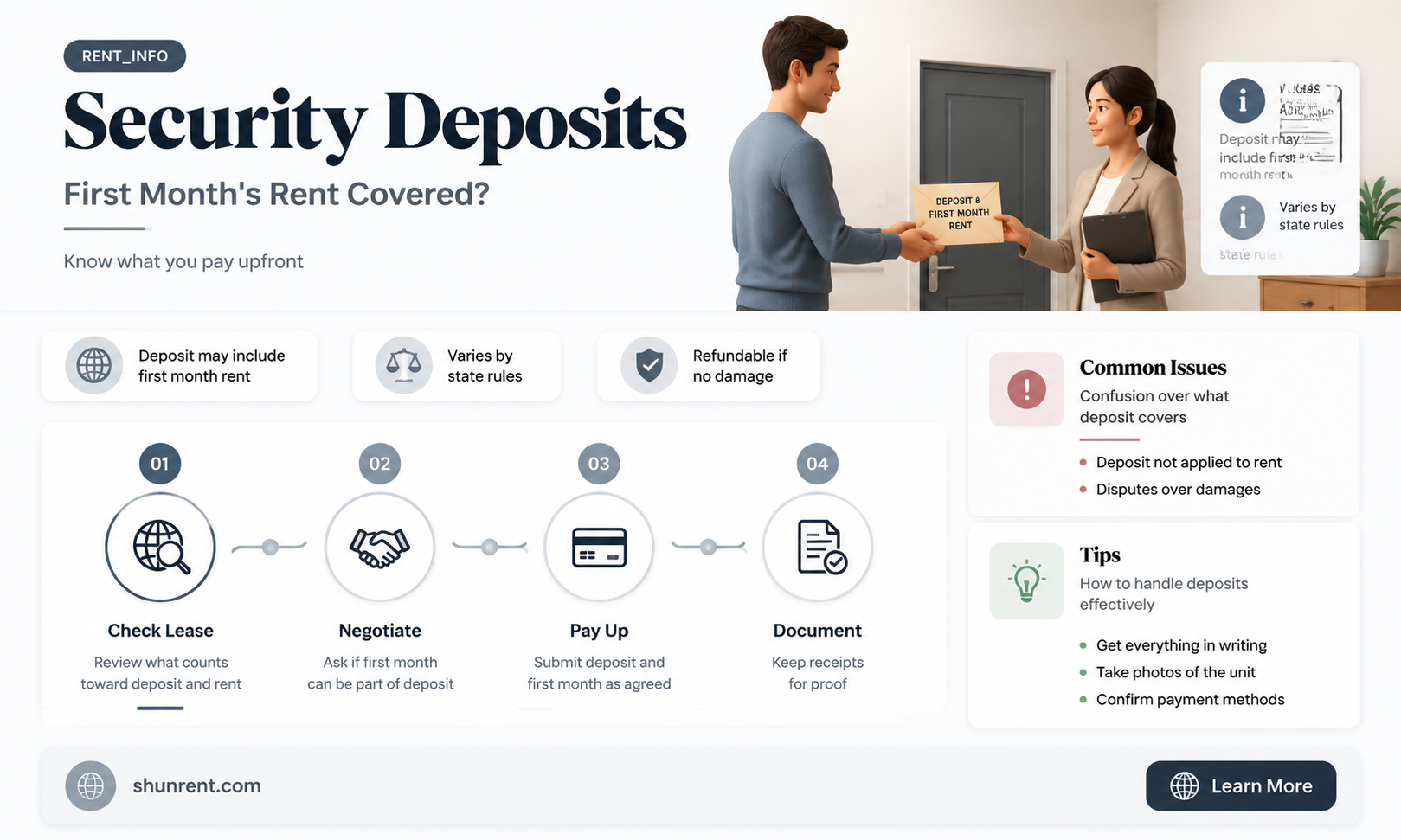 does a security deposit cover the first month rent