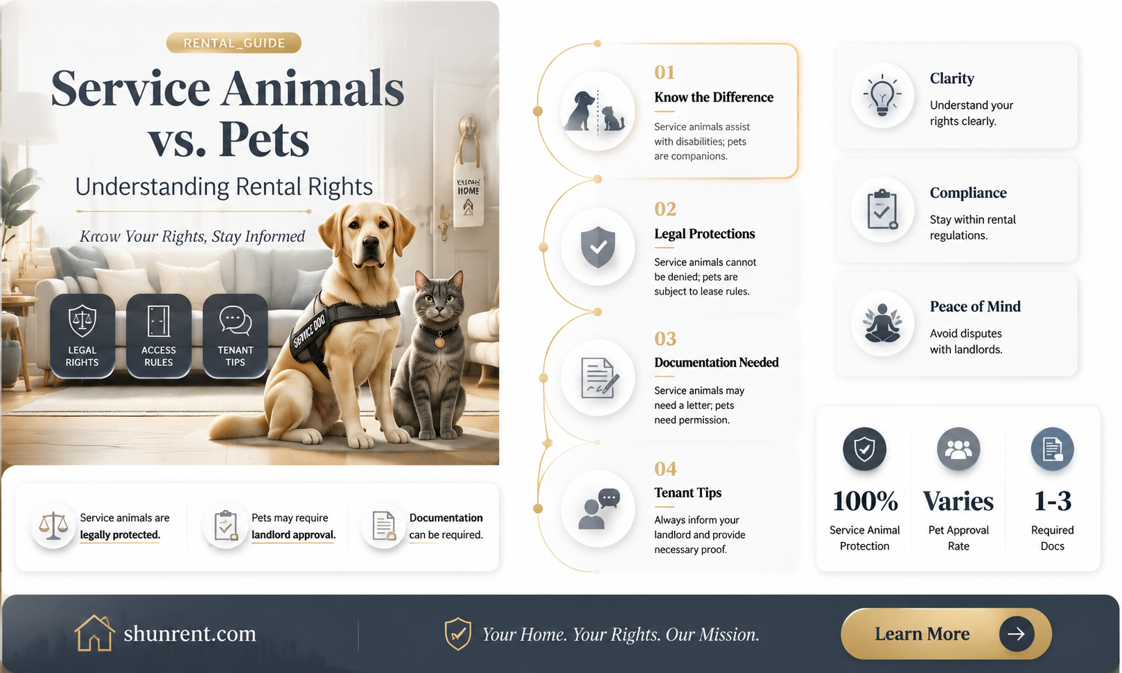 are service animals considered pets when renting