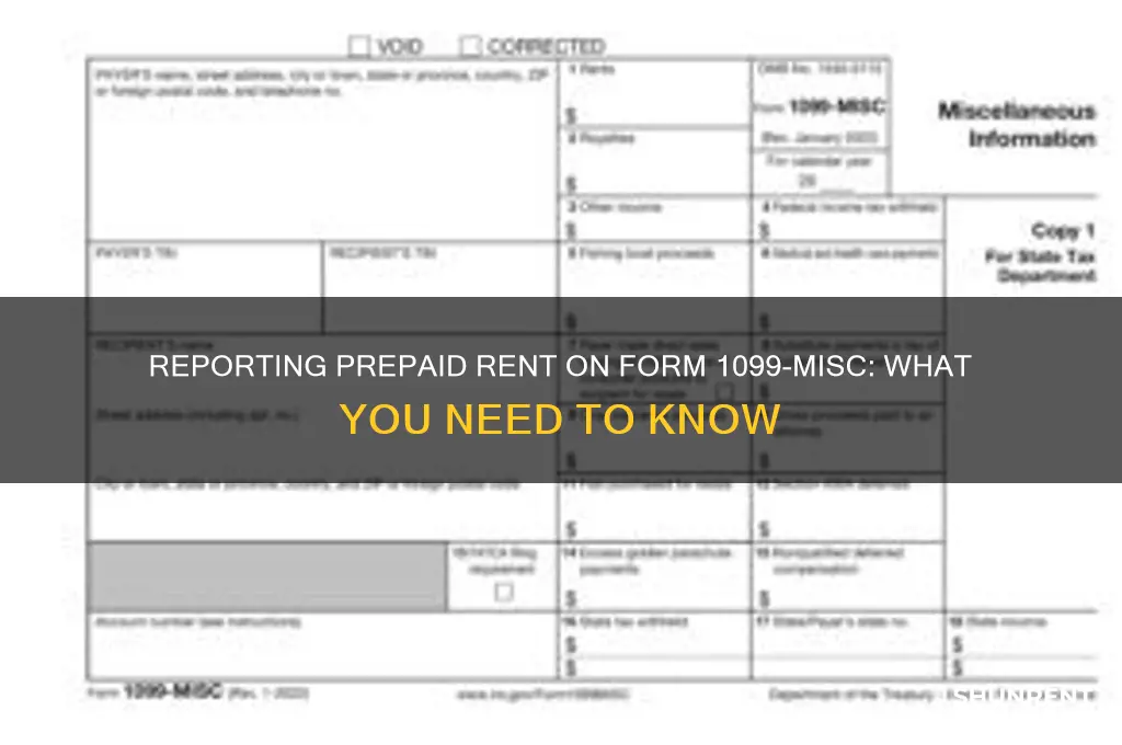 should i report prepaid rent on form 1099-misc