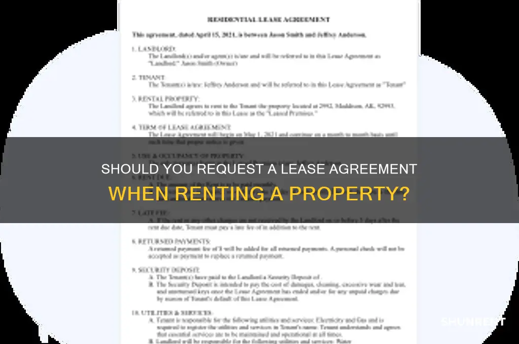 should you ask for lease document when renting