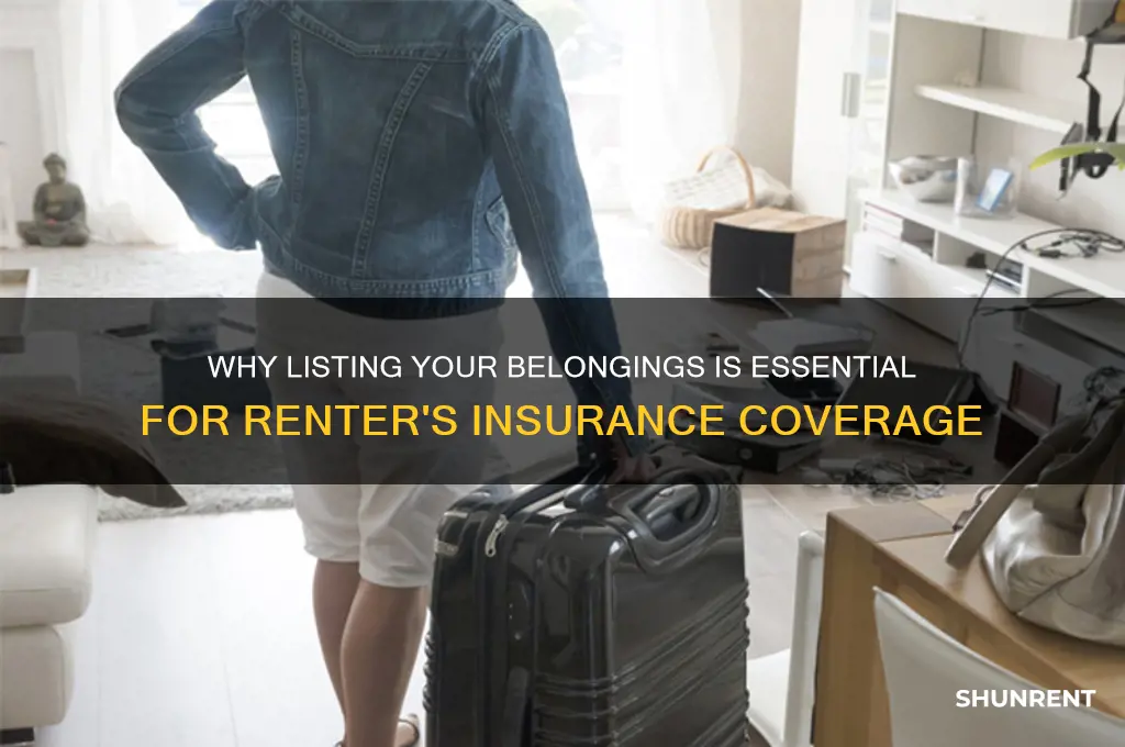 should you make a list of posessions for renter