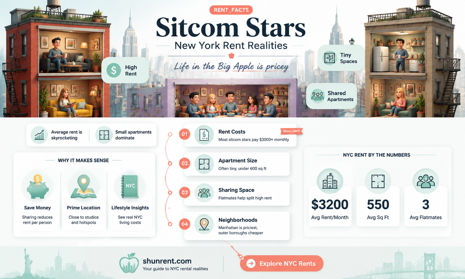 could sitcom stars afford rent in new york