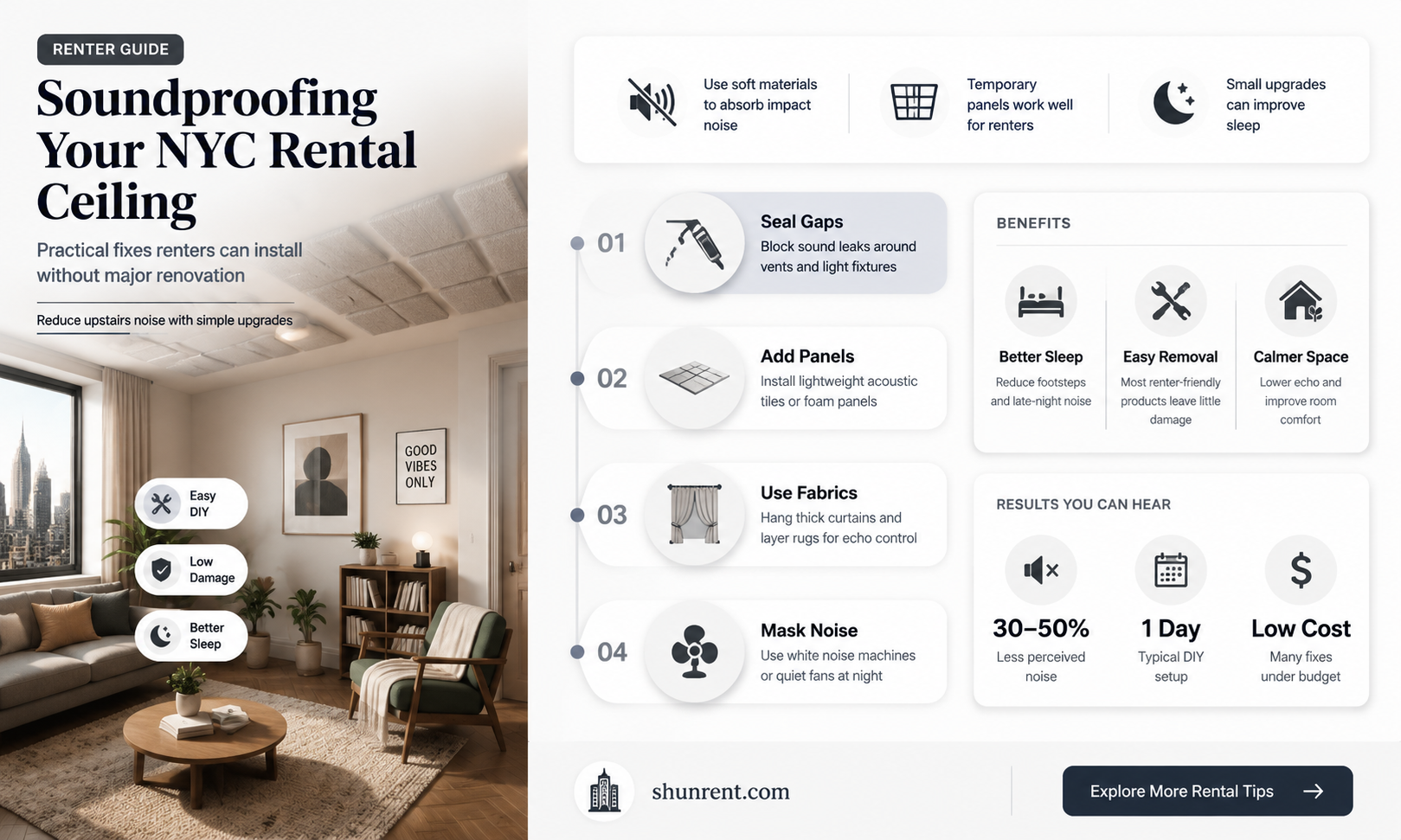 could a nyc renter soundproof their ceiling