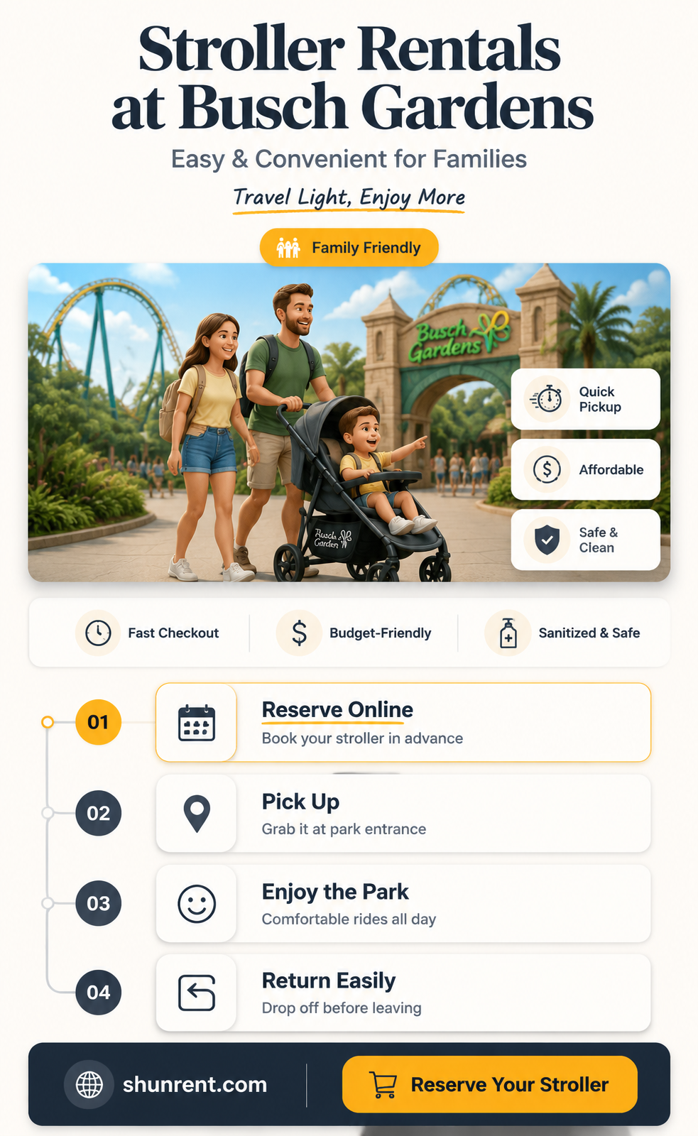 are there strollers for rent at busch gardens