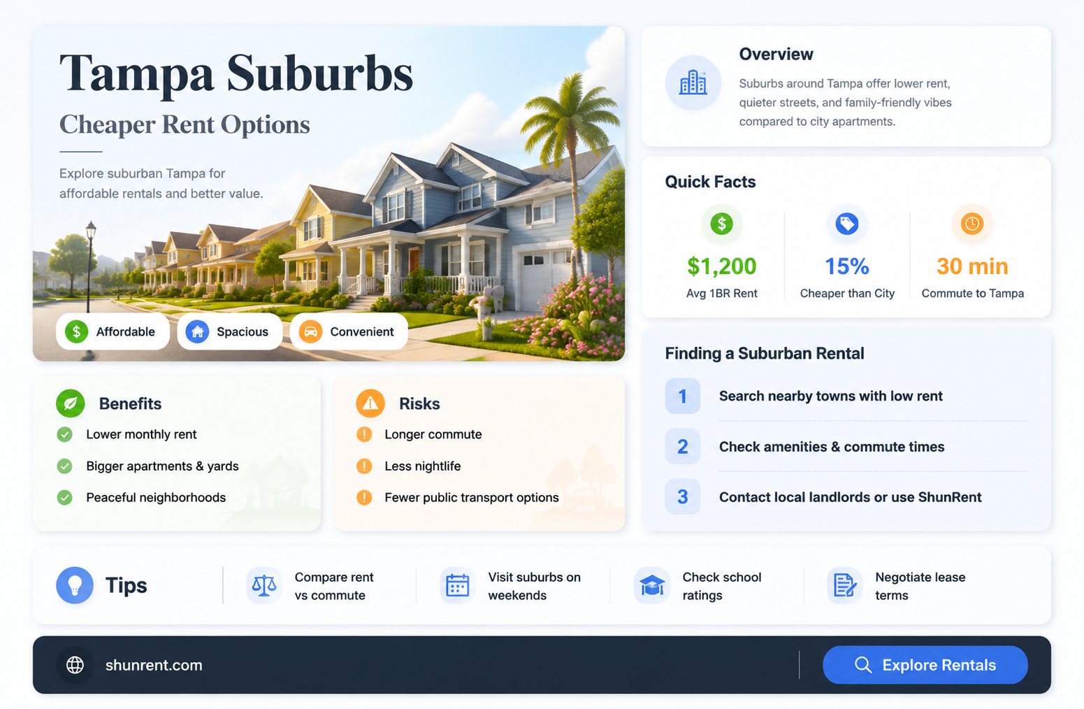 are rent rates in tampa lower on the suburbs