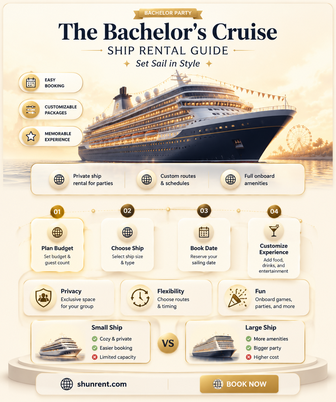 did the bachelor rent out a cruise ship
