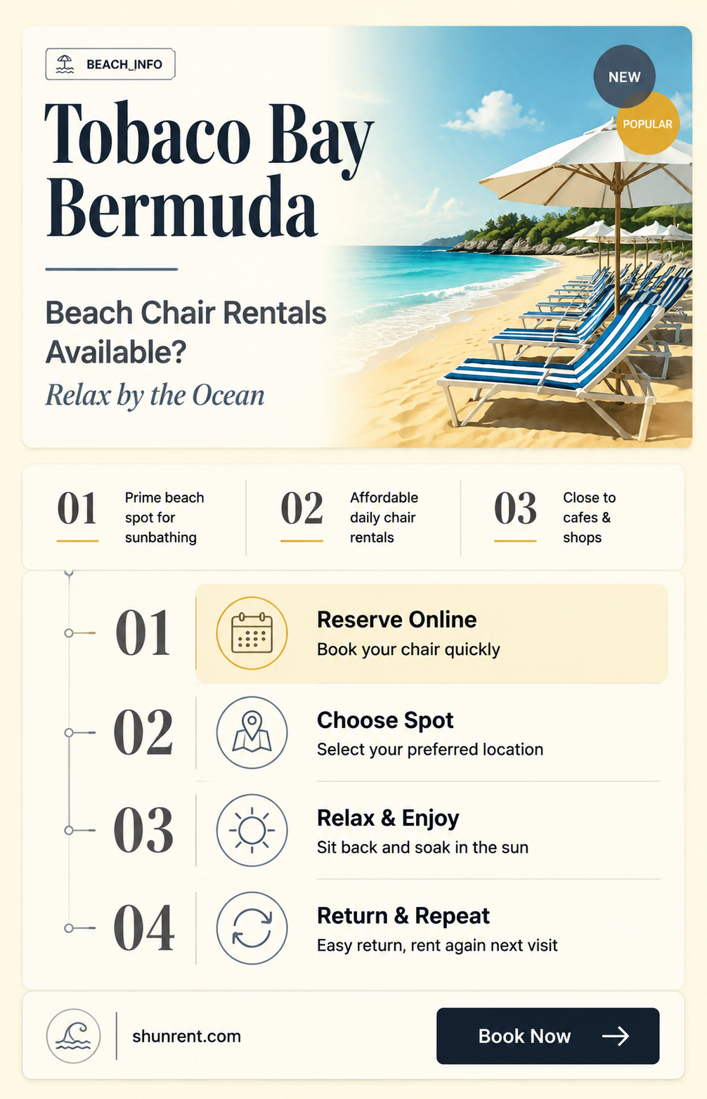 are there beach chairs to rent at tobaco bay bermuda
