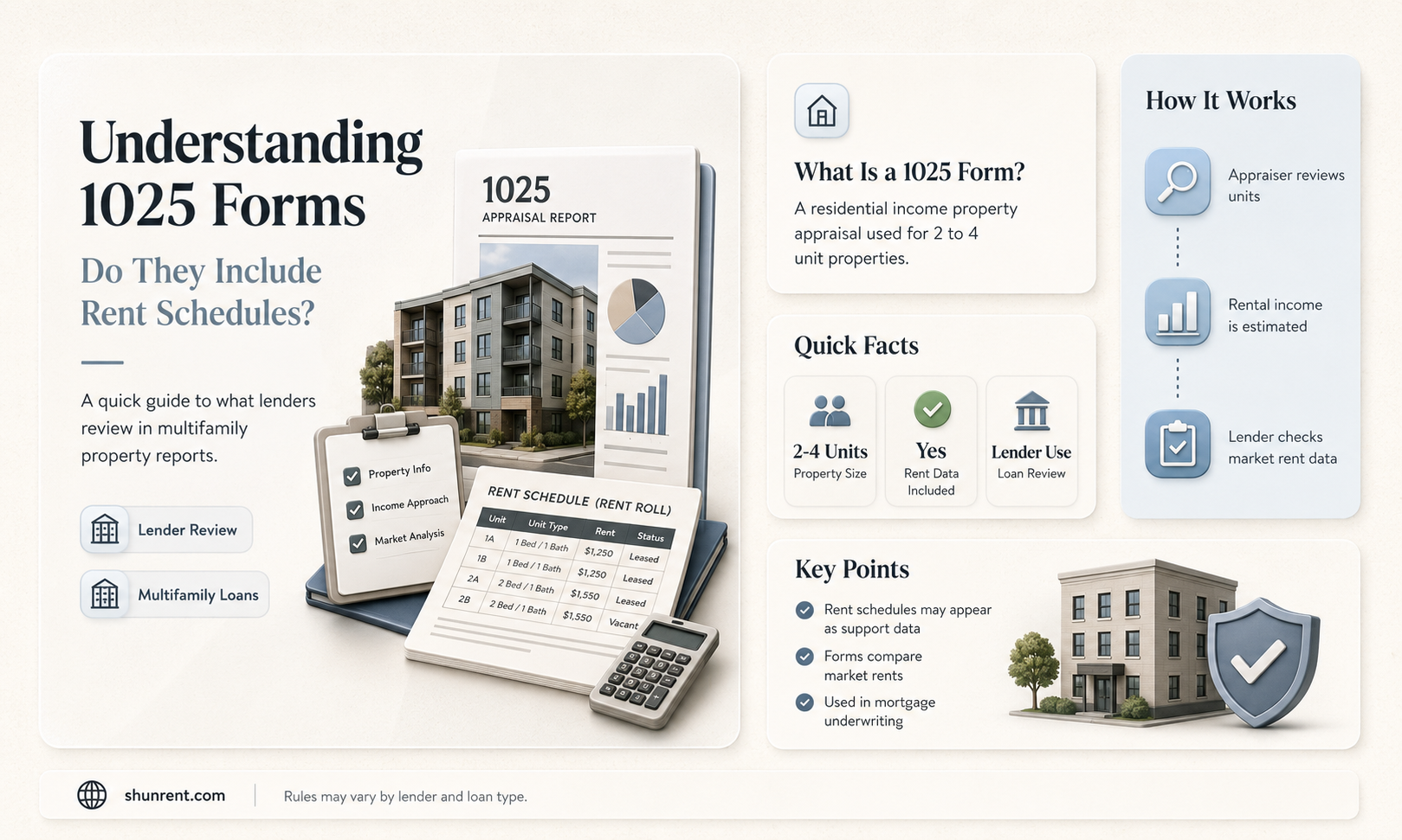does a 1025 include a rent schedule