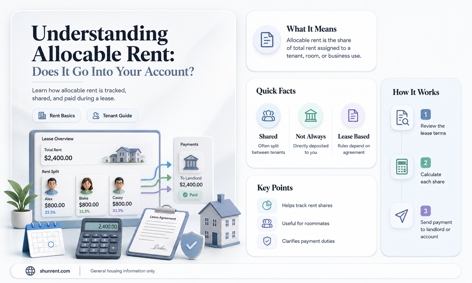 does allocable rent go into your account