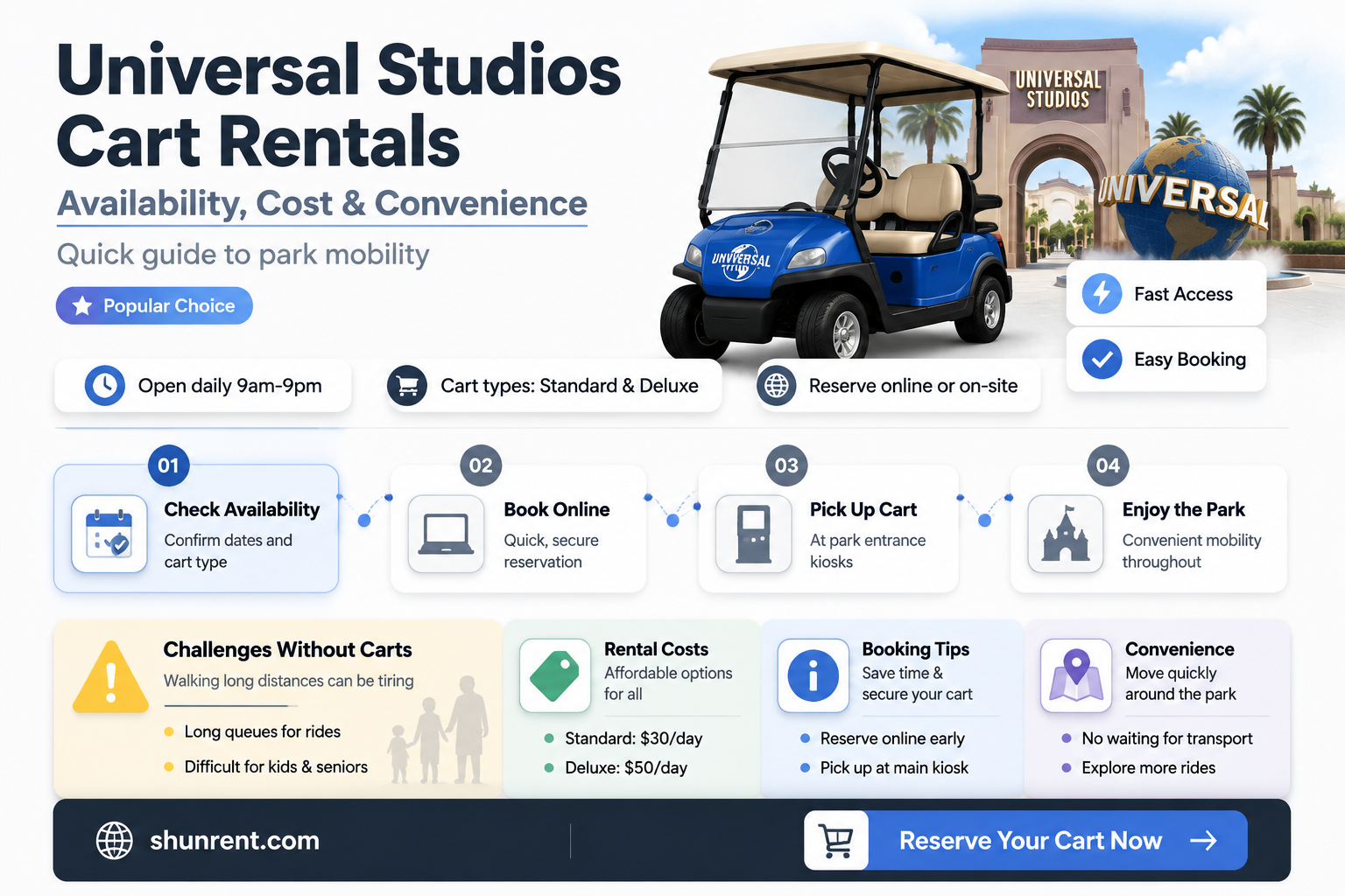 are there carts for rent in universal