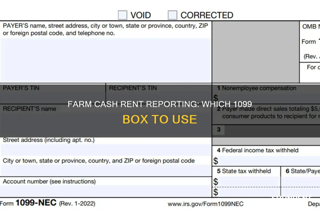 what 1099 box do i use for farm cash rent