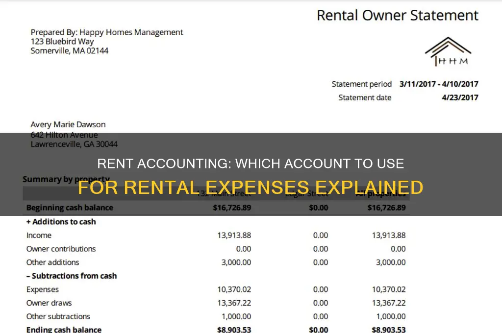 what account do you put rent under