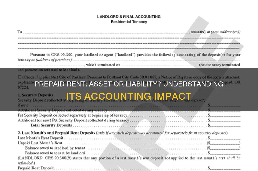 what account is prepaid rent asset or liability