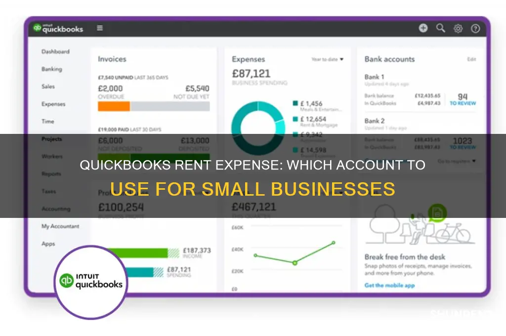 what account is rent in a small business quickbooks