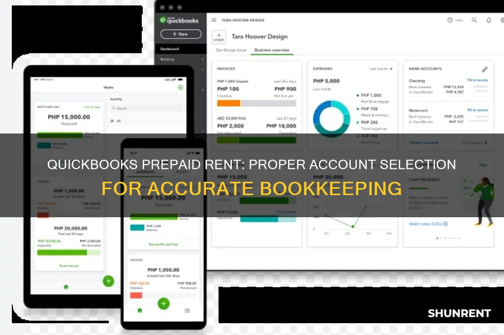 what account should prepaid rent go in for quickbooks