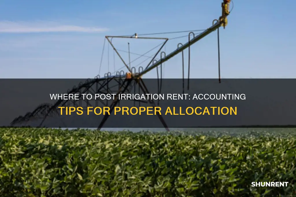 what account should rent of an irrigation be posted to