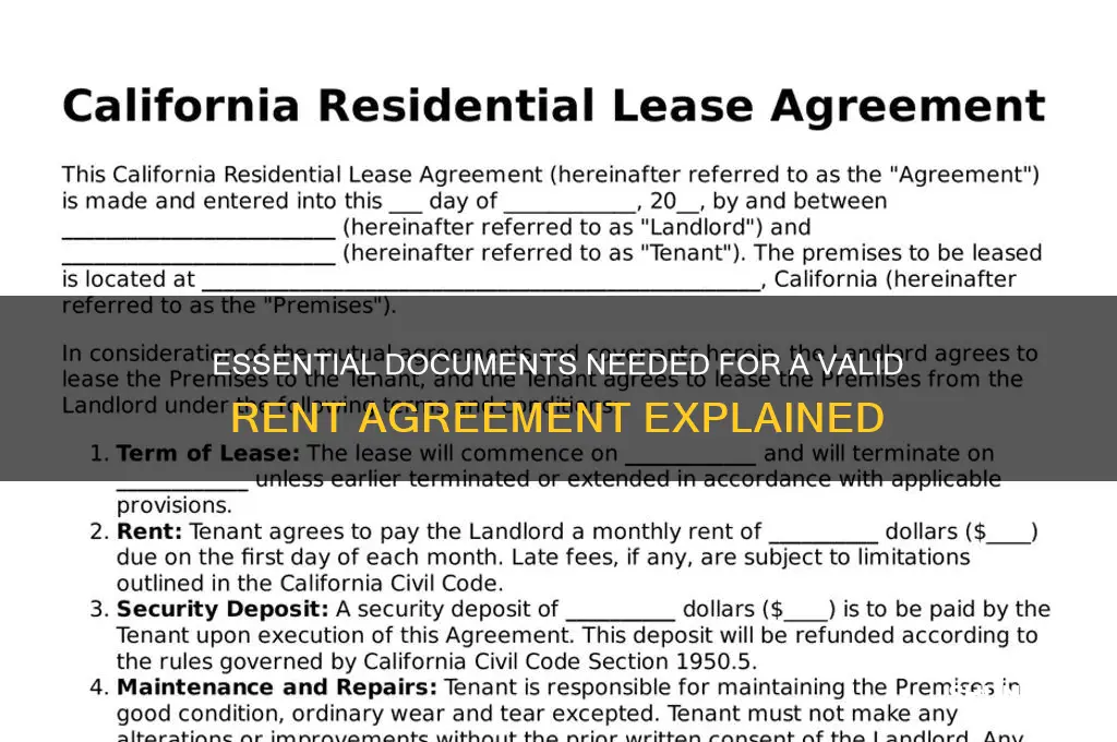 what all documents are required for rent agreement