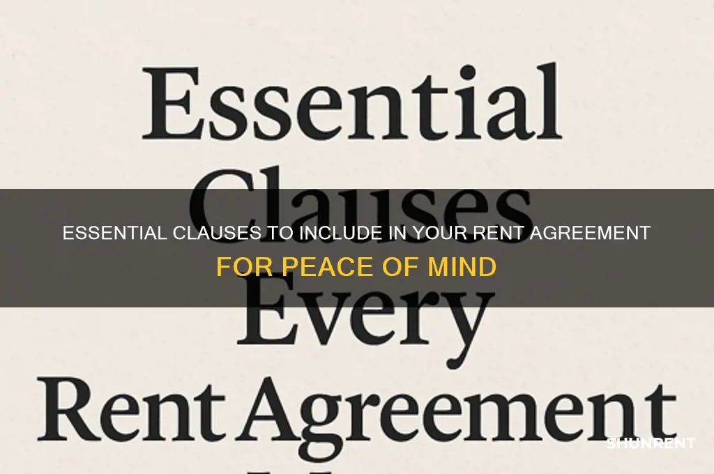 what all should be included in a rent aggrement