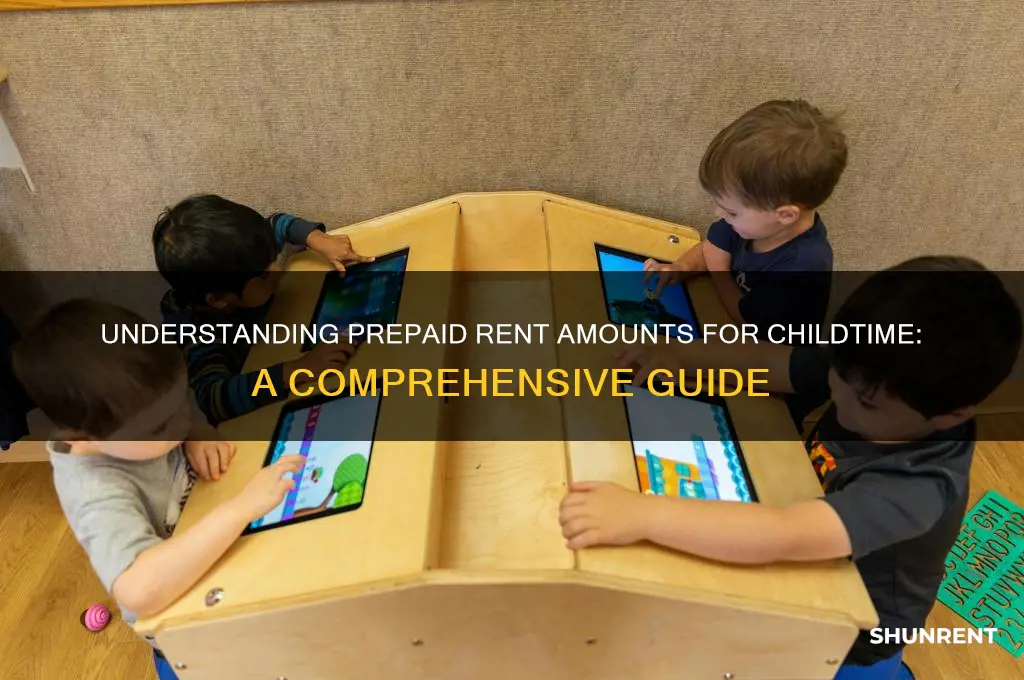 what amount appears on prepaid rent for childtime