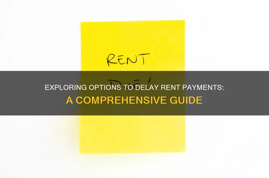 what are my options for delaying rent payments