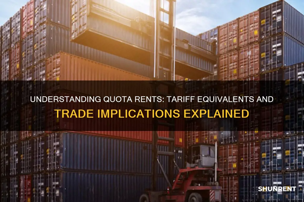 what are quota rents what is their equivalent with tariff