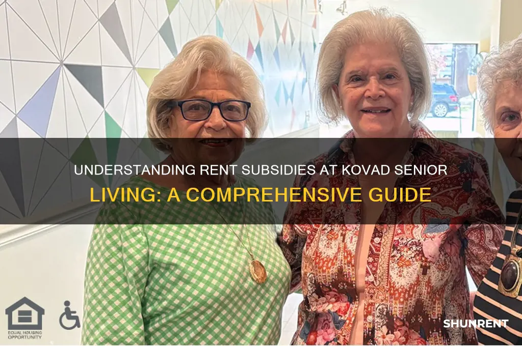 what are the rent subsities at kovad senior living