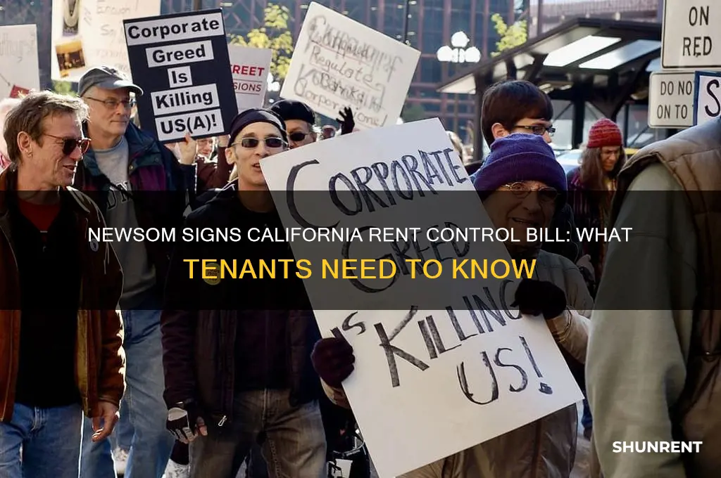 what bill did newsom sign in california regharding rent comntrol