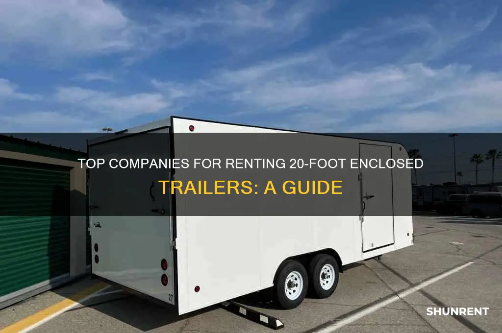 what company rents 20 foot enclosed trailers