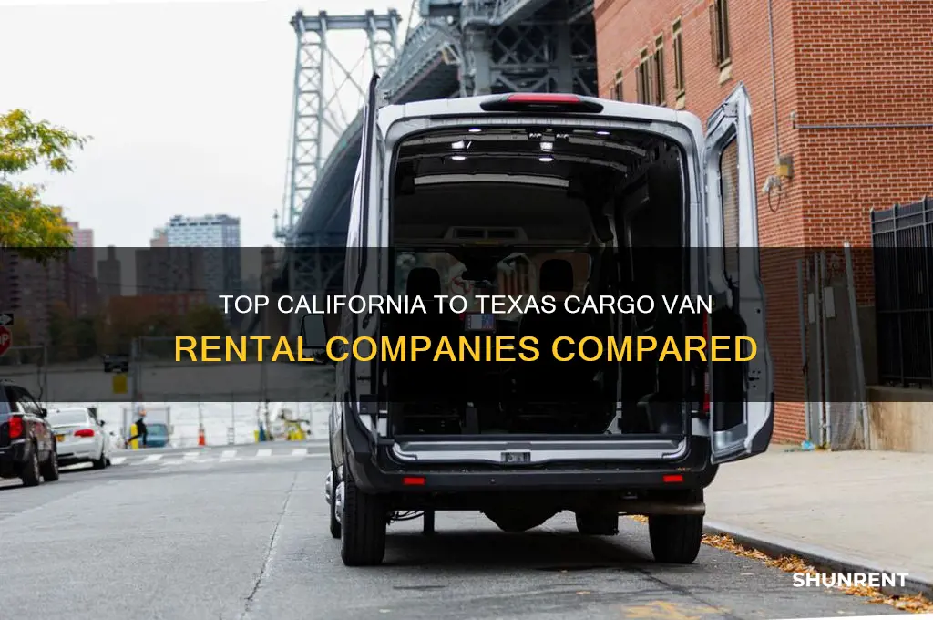 what company rents cargo vans from california to texas