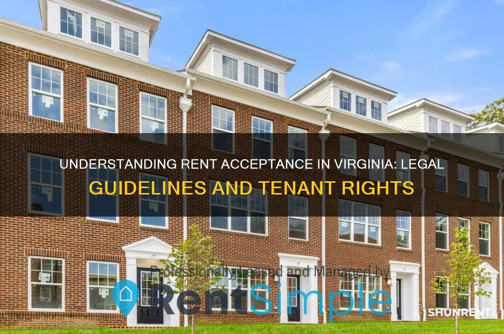 what constitutes acceptance of rent in virginia