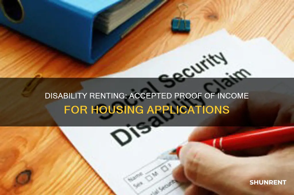 what counts as proof of income for renting disability