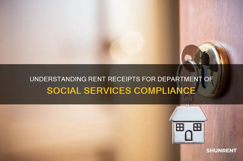 what counts as rent receipt for department of social services