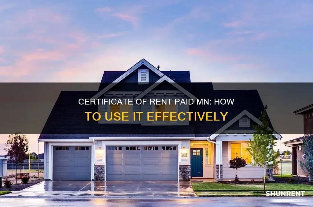 what do i do with certificate of rent paid mn