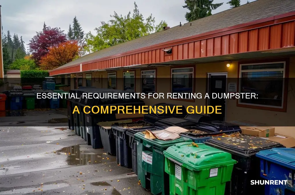 what do i need to rent a dumpster