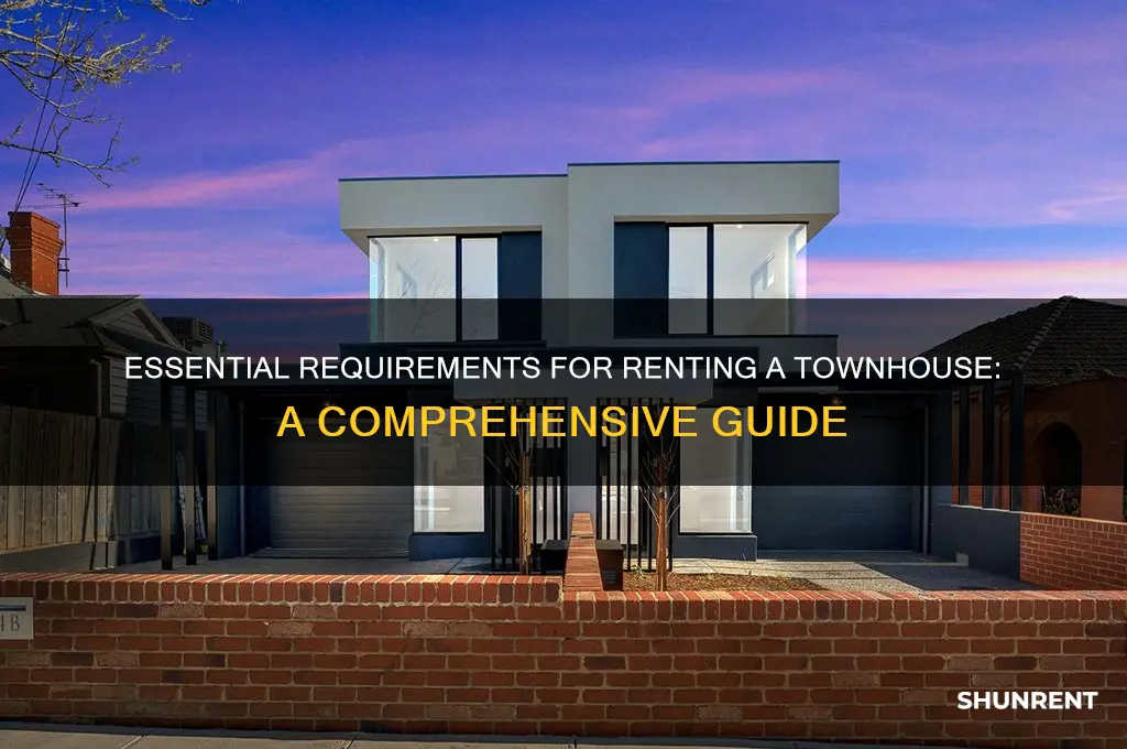 what do i need to rent a townhouse