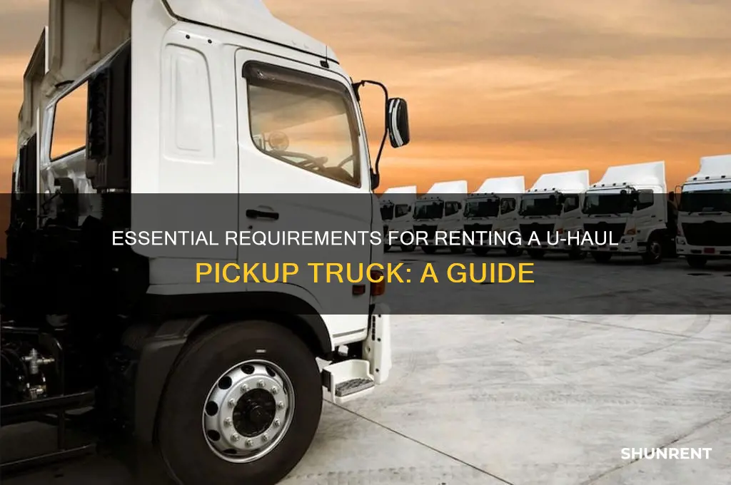 what do i need to rent au haul pickup truck