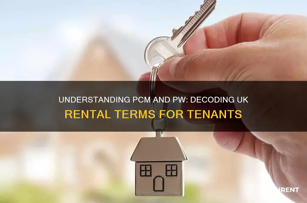 what do pcm and pw mean when renting in uk