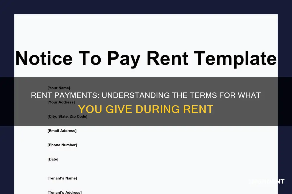 what do you call what you give during rent