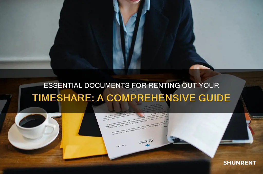 what documentation do i need to rent out my timeshare