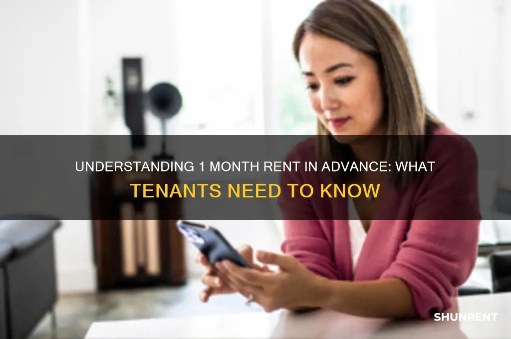 what does 1 month rent in advance mean