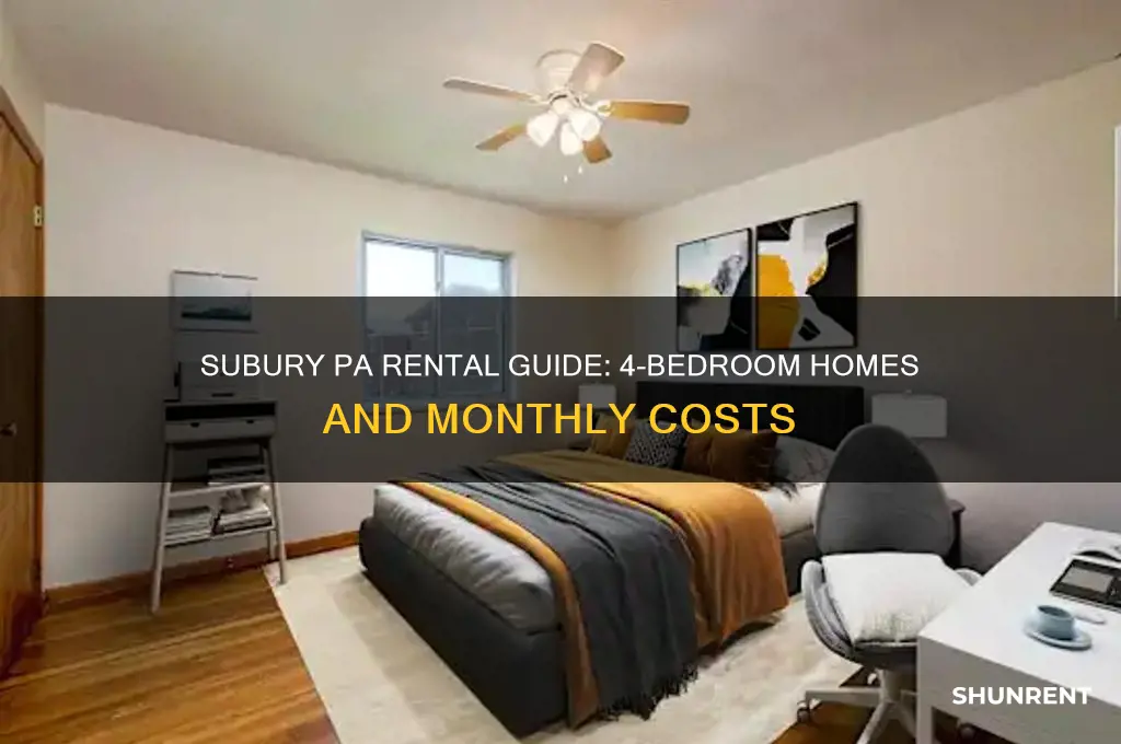what does a 4 bedroom rent for in subury pa