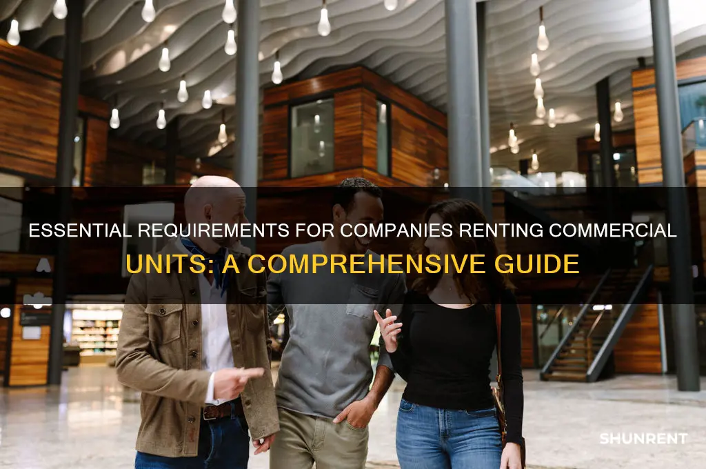what does a company needs to rent a unit